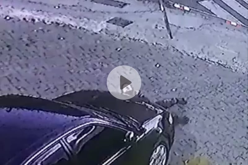 DAYLIGHT ROBBERY: CCTV Footage Shows Daring Thief Stealing Battery From Parked Car