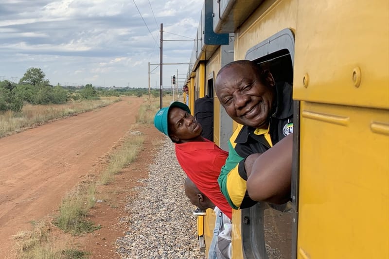 [Video] South African President Cyril Ramaphosa Enjoys Train Ride To Pretoria