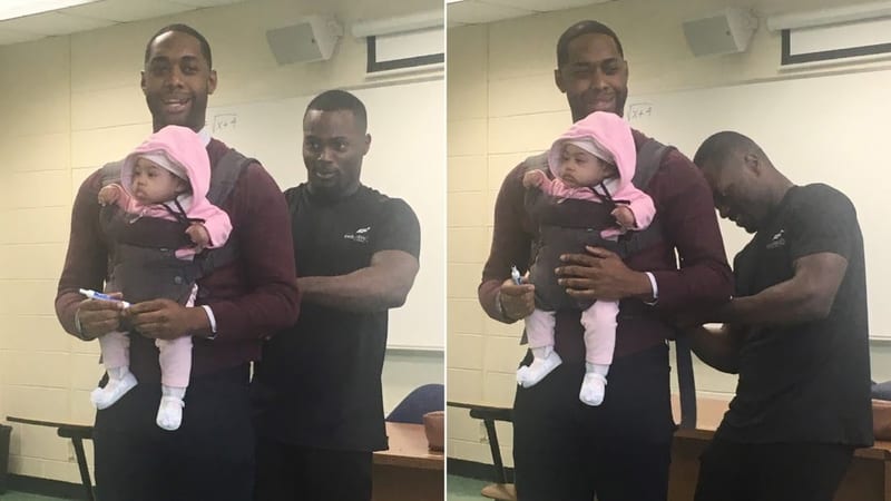 VIDEO — Professor Volunteers To Hold Student's Baby So He Can Take Notes