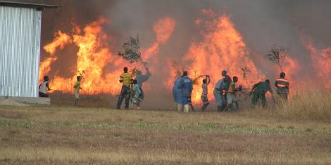[Photos] Huge Inferno Burns Down Property At The Eldoret Airstrip