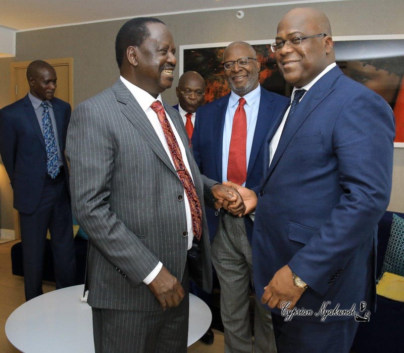 PHOTOS — Newly Elected Congolese President Felix Tshisekedi Pays Raila Odinga A Visit
