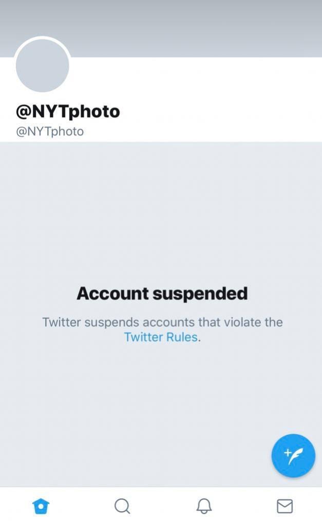 Twitter suspends New York Times account over offensive Nairobi terrorist attack photo.