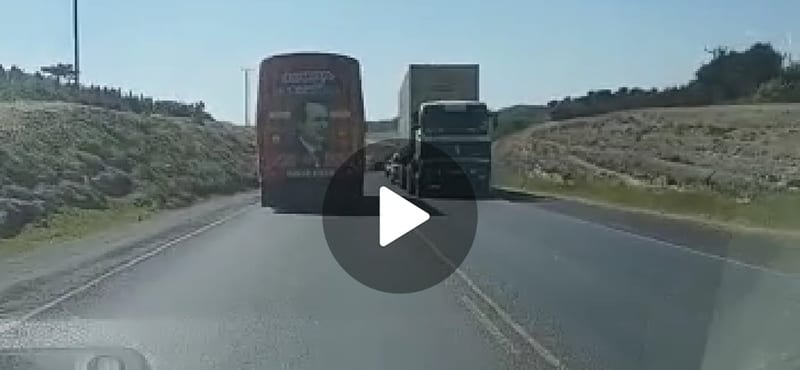 ROAD MADNESS — Bus Caught On Camera Dangerously Over-speeding