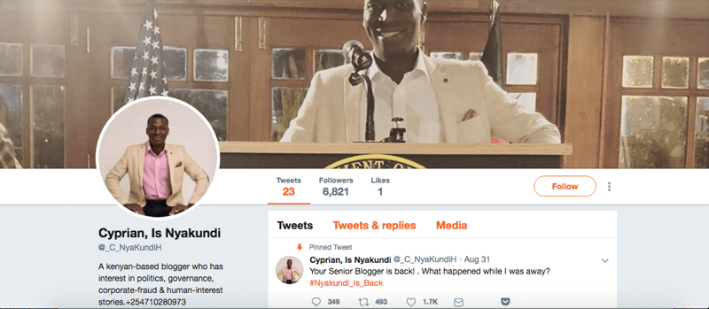 Twitter Refuses To Suspend Accounts Impersonating Cyprian Nyakundi Despite Multiple Reports