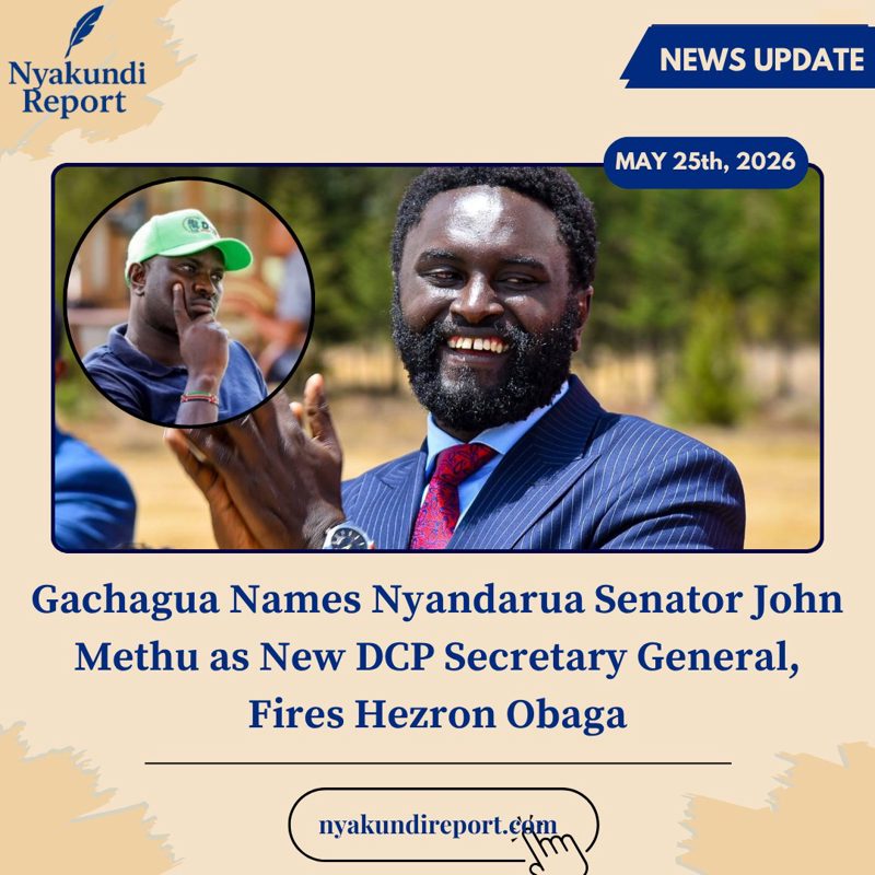 Gachagua Names Nyandarua Senator John Methu as New DCP Secretary General, Fires Hezron Obaga