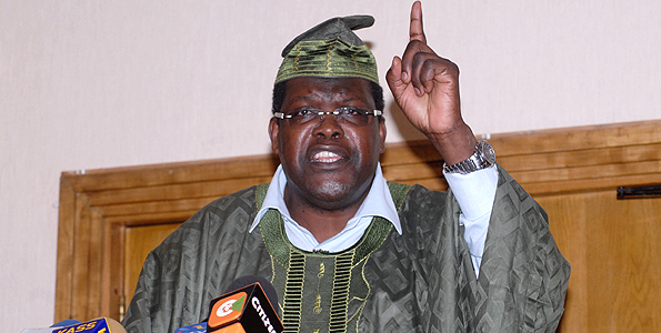 Miguna Miguna during the launch of his book titled Peeling Back the Mask at the Intercontinental Hotel, Nairobi on July 14, 2012. PHOTO
