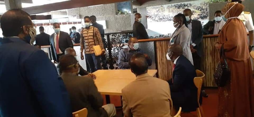 President Uhuru Kenyatta and DP Ruto pictured inside KICC for Jubilee Coalition's National Assembly Parliamentary Group meeting.