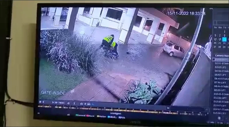 A snippet of CCTV footage which captured security guards battling a group of suspected robbers at Tree Wall Apartments in Westlands, Nairobi.