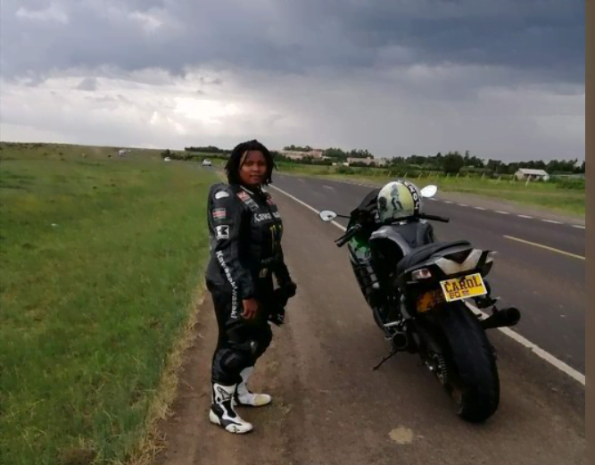 Lady Biker Carol Muthoni.