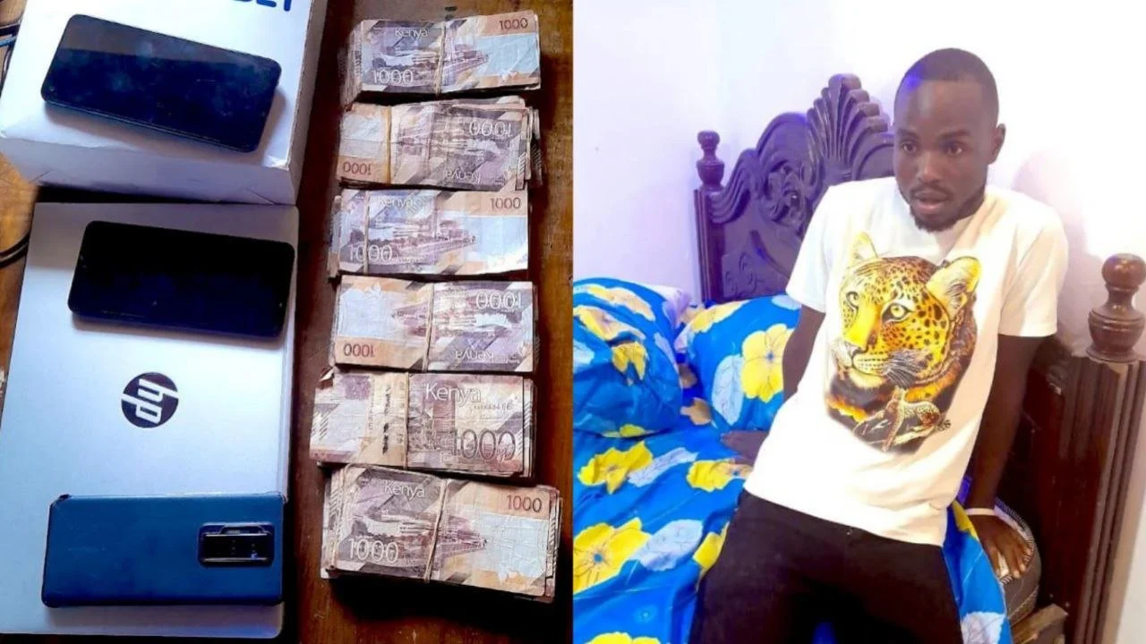 Wads of cash, three mobile phones and a HP laptop suspected to have been used in Francis Mairura's heist