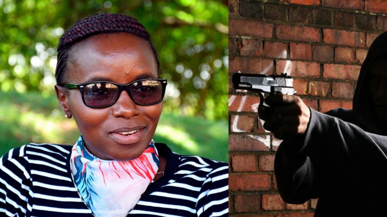 Lucy Njeri alongside image of an assailant