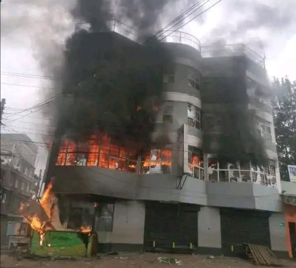Magunas Supermarket and Club Seven Eleven Go Up in Flames as Saba Saba Protests Turn Violent in Meru